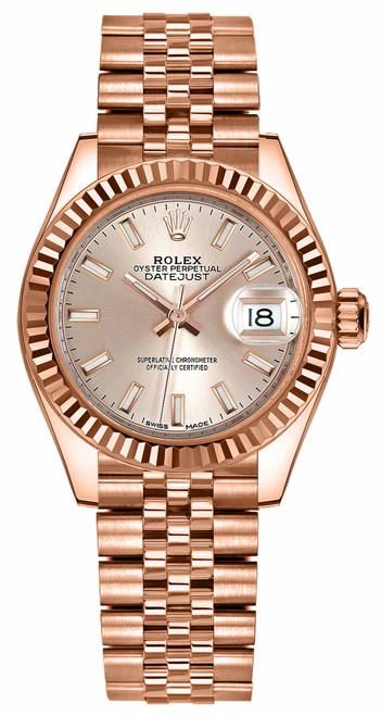 ROLEX Lady-Datejust 28 18K Everose Gold Women
S Watch 279175-0003 Image 1