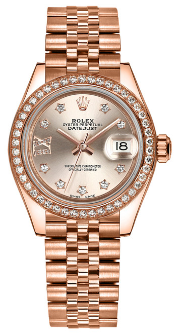 ROLEX Lady-Datejust 28 Solid 18K Rose Gold Watch 279135Rbr-0004 Image 1