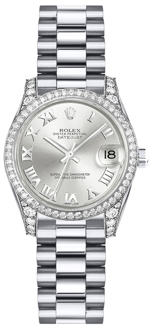 ROLEX Lady-Datejust 26 Silver Roman Numeral Gold Women
S Watch 179159 Image 1