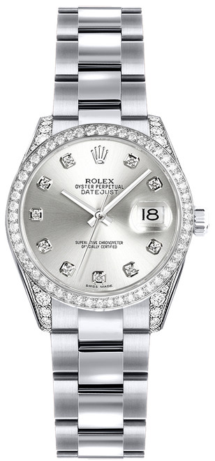 ROLEX Lady-Datejust 26 Silver Diamond Dial Women
S Watch 179159 Image 1