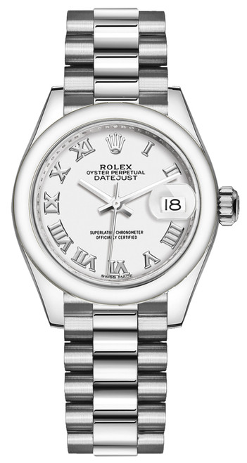 ROLEX Lady-Datejust 28 White Roman Numeral Dial Women
S Watch 279166-0013 Image 1