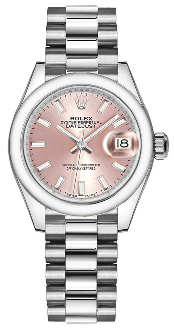 ROLEX Lady-Datejust 28 Pink Dial Platinum Women'S Watch 279166-0004 Image 1 ROLEX Lady-Datejust 28 Pink Dial Platinum Women'S Watch 279166-0004 Image 1