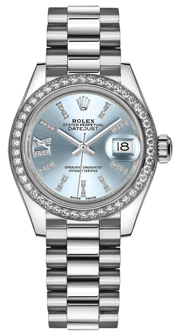 ROLEX Lady-Datejust 28 Blue Diamond Platinum Watch 279136Rbr-0001 Image 1 ROLEX Lady-Datejust 28 Blue Diamond Platinum Watch 279136Rbr-0001 Image 1