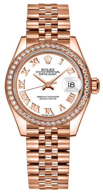 ROLEX Lady-Datejust 28 White Dial Rose Gold Watch 279135Rbr Image 1