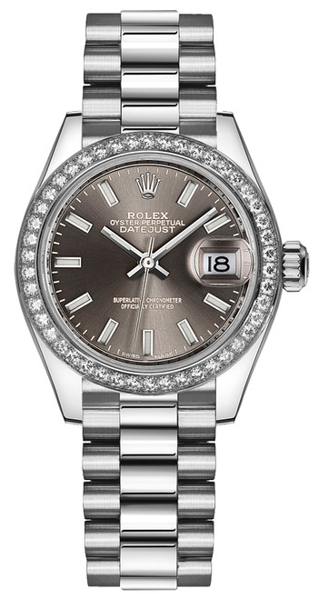 ROLEX Lady-Datejust 28 Platinum Watch 279136Rbr-0009 Image 1 ROLEX Lady-Datejust 28 Platinum Watch 279136Rbr-0009 Image 1