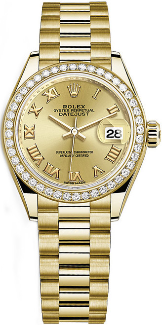 ROLEX Lady-Datejust 28 Solid Yellow Gold Watch 279138Rbr-0021 Image 1 ROLEX Lady-Datejust 28 Solid Yellow Gold Watch 279138Rbr-0021 Image 1