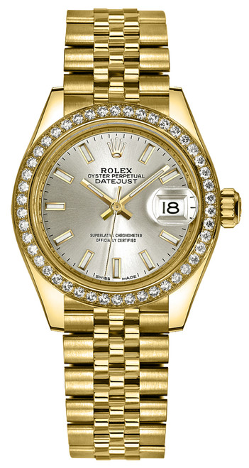 ROLEX Lady-Datejust 28 Silver Dial Gold Watch 279138Rbr-0012 Image 1 ROLEX Lady-Datejust 28 Silver Dial Gold Watch 279138Rbr-0012 Image 1