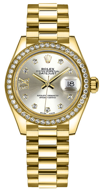 ROLEX Lady-Datejust 28 President Bracelet Gold Watch 279138Rbr-0001 Image 1 ROLEX Lady-Datejust 28 President Bracelet Gold Watch 279138Rbr-0001 Image 1