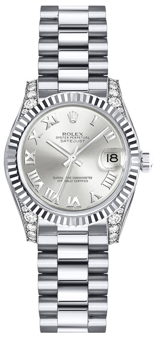 ROLEX Lady-Datejust 26 Silver Roman Numeral Gold Women
S Watch 179239 Image 1