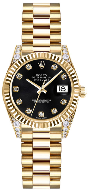 ROLEX Lady-Datejust 26 Black Dial Gold Women
S Watch 179238 Image 1