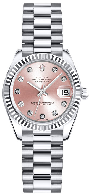 ROLEX Lady-Datejust 26 Pink Diamond Gold Watch 179179 Image 1