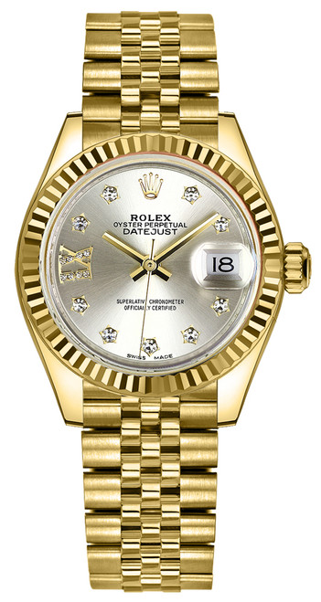 ROLEX Lady-Datejust 28 Silver Dial Diamond Ix Women
S Watch 279178-0004 Image 1