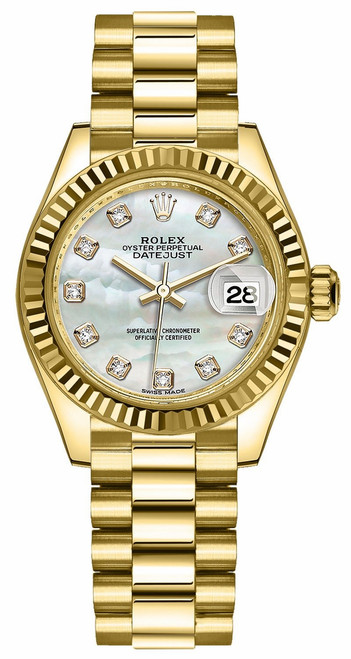 ROLEX Lady-Datejust 28 Diamond 18K Yellow Gold Watch 279178-0025 Image 1