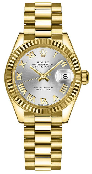 ROLEX Lady-Datejust 28 Silver Dial Fluted Bezel Women
S Watch 279178-0020 Image 1