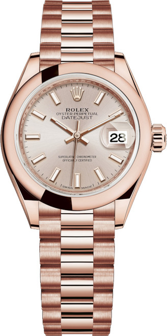 ROLEX Lady-Datejust 28 Solid 18K Rose Gold Watch 279165-0001 Image 1