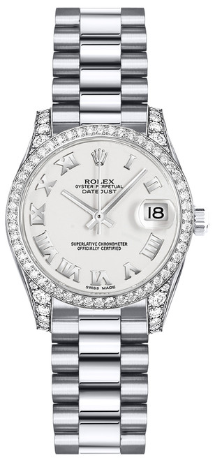 ROLEX Lady-Datejust 26 White Roman Numeral Women
S Watch 179159 Image 1