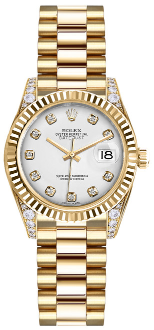 ROLEX Lady-Datejust 26 White Diamond Dial Gold Women'S Watch 179238 Image 1