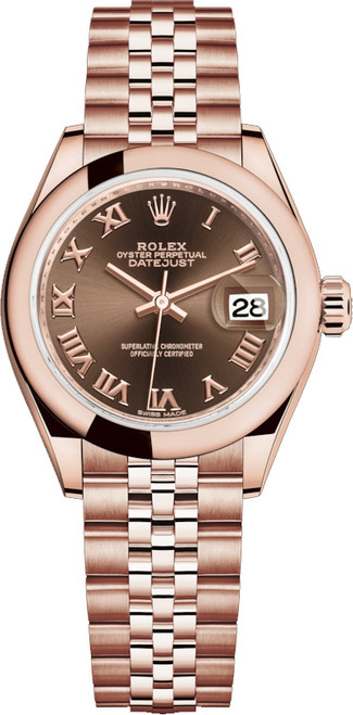 ROLEX Lady-Datejust 28 Rose Gold Domed Bezel Watch 279165-0014 Image 1