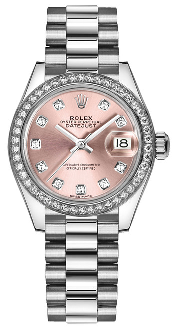 ROLEX Lady-Datejust 28 Pink Diamond Platinum Watch 279136Rbr-0005 Image 1