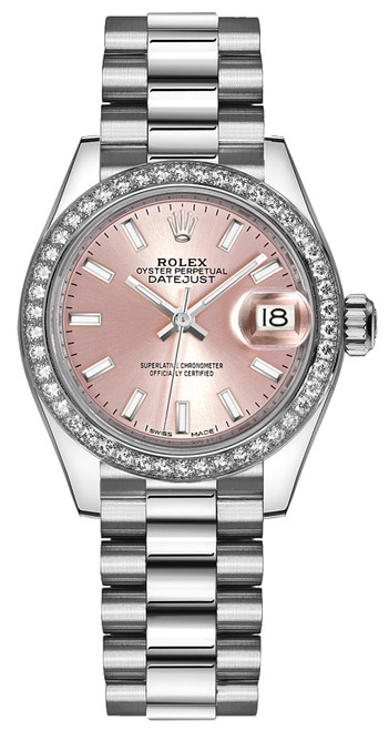 ROLEX Lady-Datejust 28 Pink Dial Platinum Watch 279136Rbr-0004 Image 1