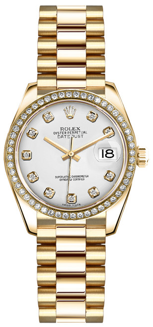 ROLEX Lady-Datejust 26 White Diamond Dial Gold Watch 179138 Image 1