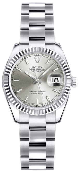 ROLEX Lady-Datejust 26 Silver Dial Oyster Bracelet Watch 179179 Image 1