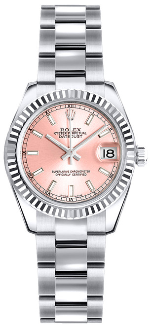 ROLEX Lady-Datejust 26 Pink Dial Oyster Bracelet Watch 179179 Image 1