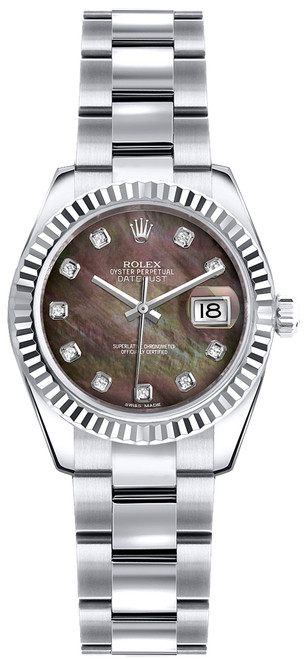 ROLEX Lady-Datejust 26 Solid 18K White Gold Diamond Watch 179179 Image 1