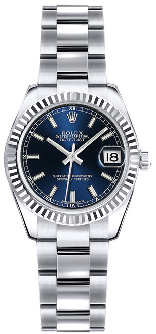 ROLEX Lady-Datejust 26 Blue Dial Oyster Bracelet Watch 179179 Image 1
