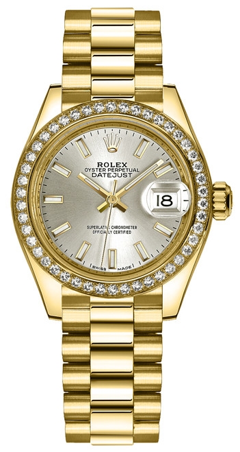ROLEX Lady-Datejust 28 Silver Dial Solid Gold Watch 279138Rbr-0005 Image 1