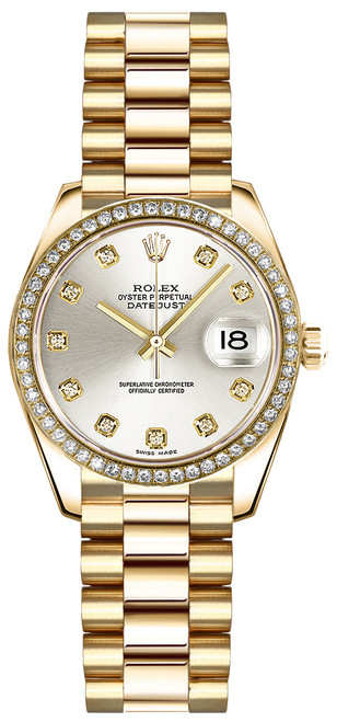 ROLEX Lady-Datejust 26 Silver Diamond Gold Watch 179138 Image 1
