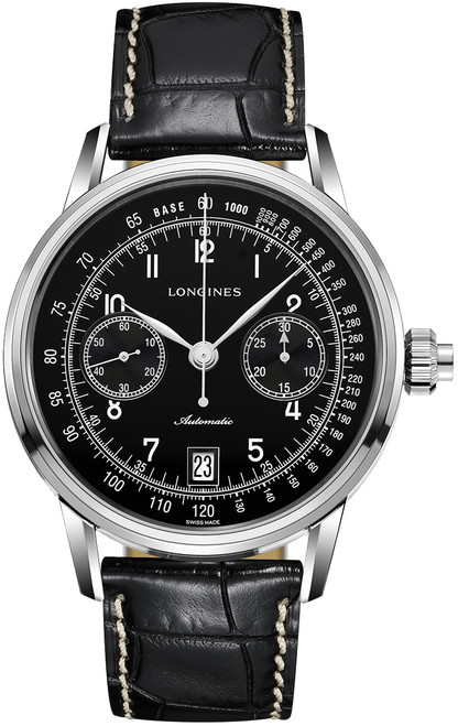 LONGINES Heritage Column-Wheel Chronograph Black Dial Men'S Watch L2.800.4.53.0 Image 1