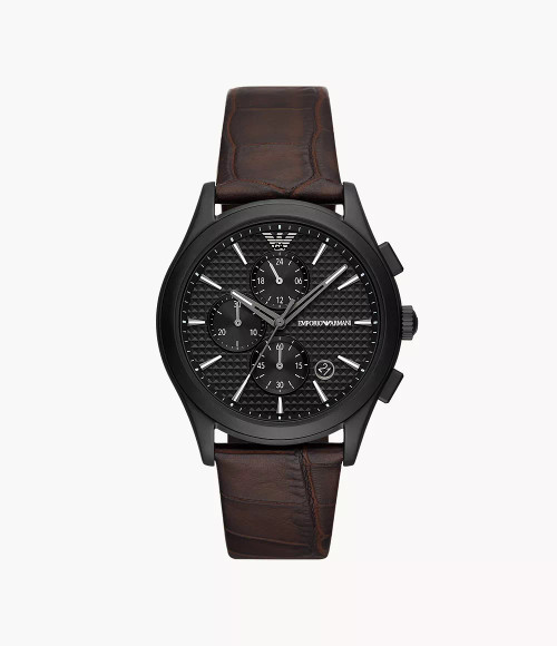 EMPORIO ARMANI Chronograph Brown Leather Watch Ar11549 Image 1