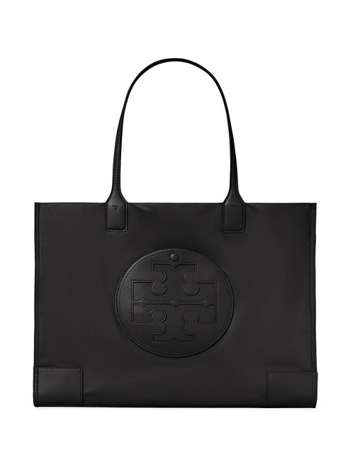 TORY BURCH Ella Logo Tote Bag BLACK Image 1