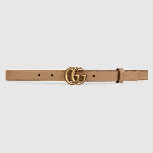 GUCCI Thin Belt With Double G Buckle
