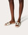 VALENTINO Vlogo Slide Slippers In Open Calfskin - Ivory Antique