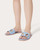 VALENTINO Vlogo Slide Slippers In Open Calfskin - Azure Blue Antique