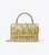 TORY BURCH Mini Kira Metallic Diamond Ruched Top-Handle Chain Wallet
