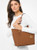 MICHAEL KORS  Charlotte Large  Saffiano Leather Top-zip Tote - Luggage (@Delhi Studio)