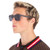 SALVATORE FERRAGAMO  Dark Grey Rectangular Men's Sunglasses