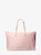 MICHAEL KORS Jet Set Travel Large Signature Logo Print Woven Tote Bag SMOKEY ROSE Image 1