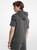 MICHAEL KORS Logo Garment-Dyed Cotton Short Sleeve Hoodie BLACK Image 2