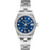 ROLEX Date Blue Dial Engine Turned Bezel Steel Ladies Watch 79190 Image 1