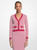 MICHAEL KORS Tile Jacquard Cardigan DARKRASPBERRY Image 1