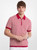 MICHAEL KORS Tile Print Cotton Zip-Up Polo Shirt DK RASPBERRY Image 1