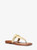MICHAEL KORS Lena Metallic Leather T-Strap Sandal PALE GOLD Image 1 MICHAEL KORS Lena Metallic Leather T-Strap Sandal PALE GOLD Image 1