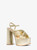 MICHAEL KORS Alessia Metallic Platform Sandal PALE GOLD Image 1