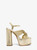MICHAEL KORS Alessia Metallic Platform Sandal PALE GOLD Image 2