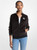 MICHAEL KORS Striped Velour Zip-Up Jacket BLACK Image 1 MICHAEL KORS Striped Velour Zip-Up Jacket BLACK Image 1