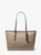 MICHAEL KORS Quinn Large Mk2000 Logo Jacquard Tote Bag NATURAL Image 1